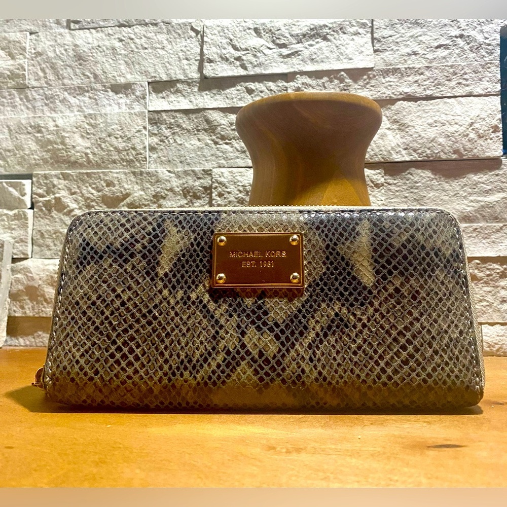 Michael Kors Snake embossed Zip Around Wallet